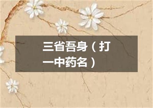 三省吾身（打一中药名）