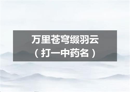 万里苍穹缀羽云（打一中药名）