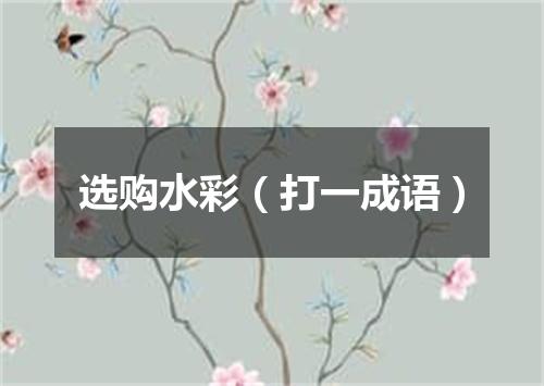 选购水彩（打一成语）