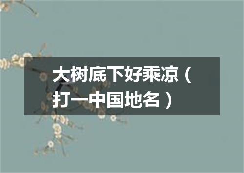 大树底下好乘凉（打一中国地名）
