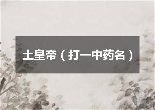土皇帝（打一中药名）