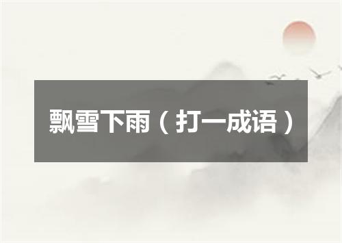 飘雪下雨（打一成语）