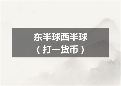 东半球西半球（打一货币）