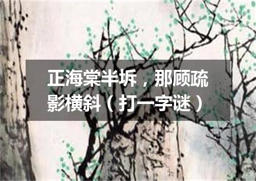 正海棠半坼，那顾疏影横斜（打一字谜）