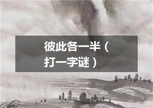 彼此各一半（打一字谜）