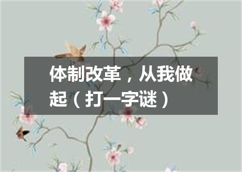 体制改革，从我做起（打一字谜）