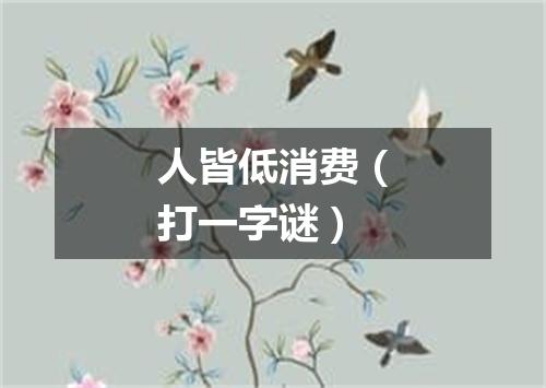 人皆低消费（打一字谜）
