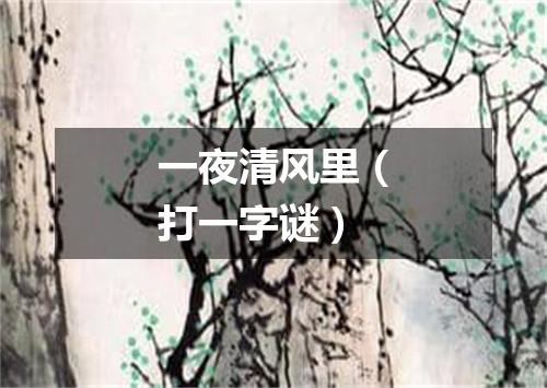 一夜清风里（打一字谜）