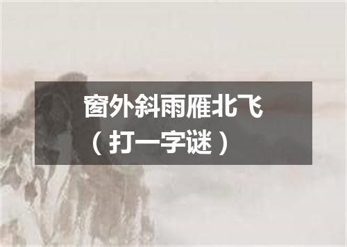 窗外斜雨雁北飞（打一字谜）