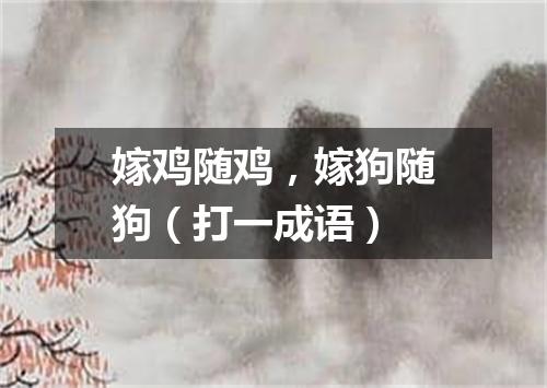 嫁鸡随鸡，嫁狗随狗（打一成语）