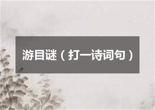 游目谜（打一诗词句）