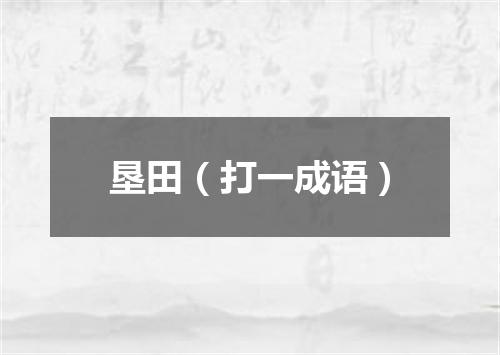 垦田（打一成语）