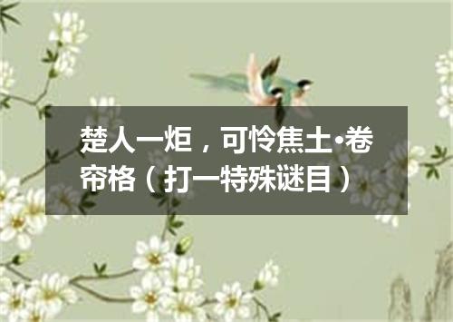 楚人一炬，可怜焦土·卷帘格（打一特殊谜目）