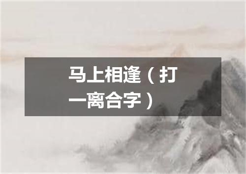 马上相逢（打一离合字）