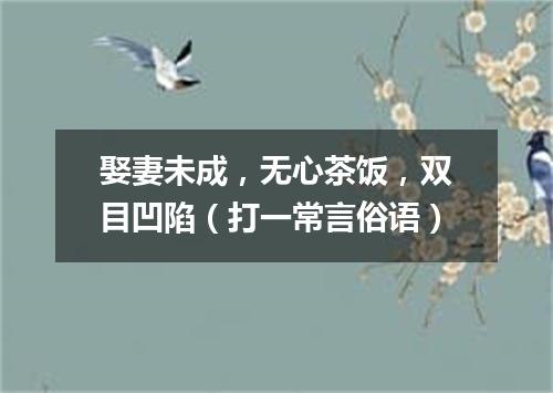 娶妻未成，无心茶饭，双目凹陷（打一常言俗语）