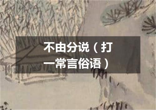 不由分说（打一常言俗语）