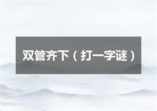 双管齐下（打一字谜）