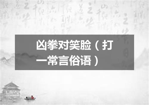 凶拳对笑脸（打一常言俗语）