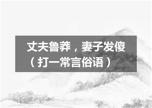丈夫鲁莽，妻子发傻（打一常言俗语）