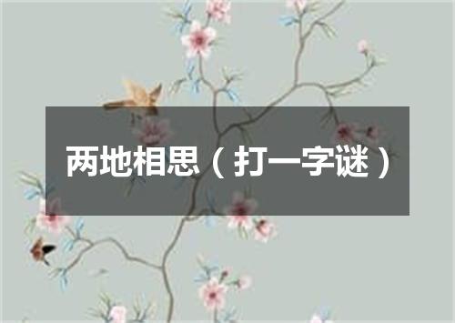 两地相思（打一字谜）