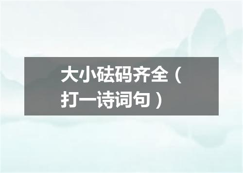 大小砝码齐全（打一诗词句）