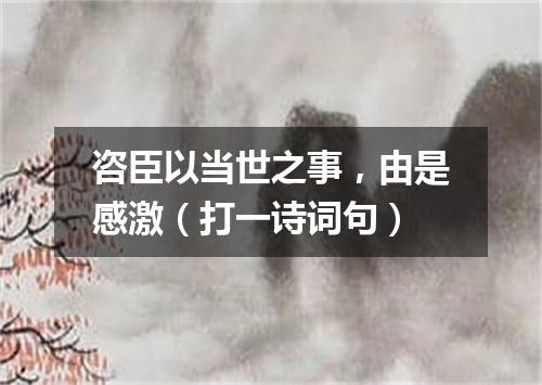 咨臣以当世之事，由是感激（打一诗词句）