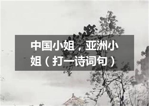 中国小姐，亚洲小姐（打一诗词句）
