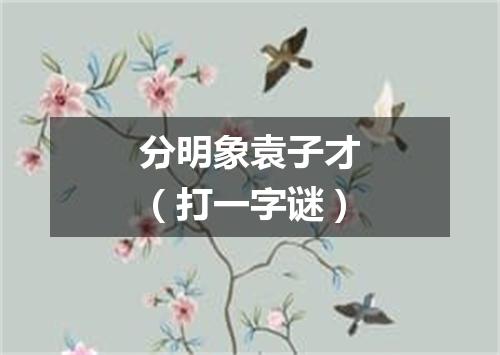 分明象袁子才（打一字谜）