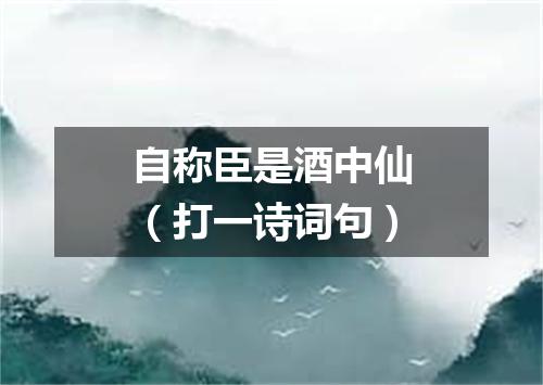 自称臣是酒中仙（打一诗词句）