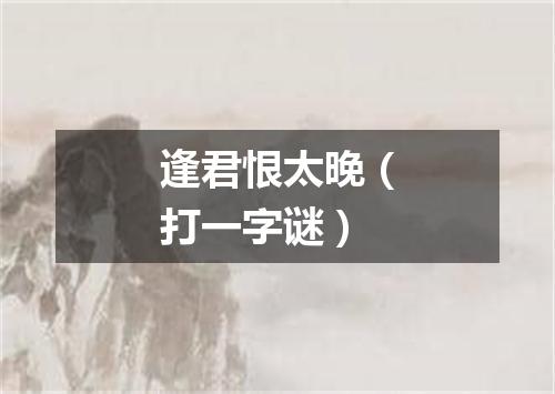 逢君恨太晚（打一字谜）