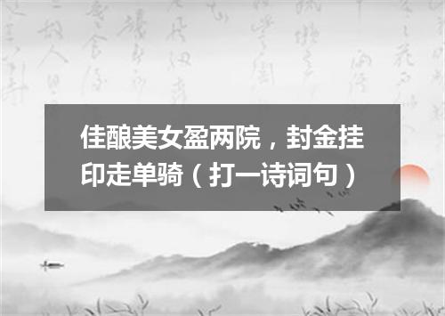 佳酿美女盈两院，封金挂印走单骑（打一诗词句）
