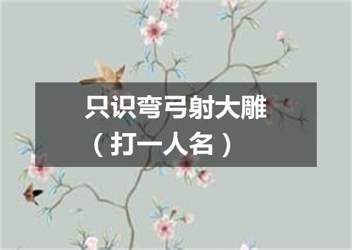 只识弯弓射大雕（打一人名）
