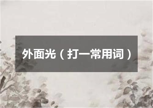 外面光（打一常用词）