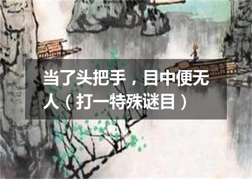 当了头把手，目中便无人（打一特殊谜目）