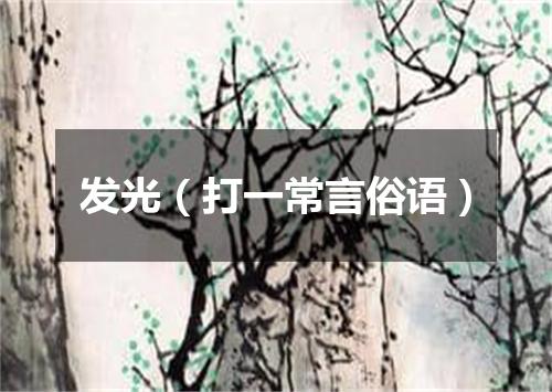 发光（打一常言俗语）