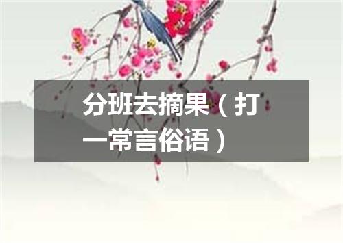 分班去摘果（打一常言俗语）