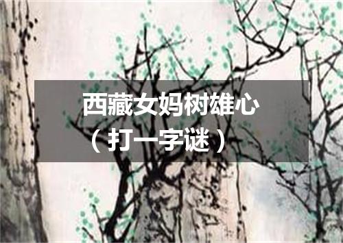 西藏女妈树雄心（打一字谜）