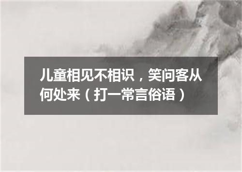 儿童相见不相识，笑问客从何处来（打一常言俗语）