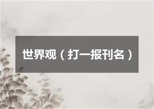 世界观（打一报刊名）