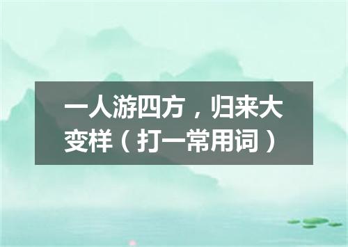 一人游四方，归来大变样（打一常用词）