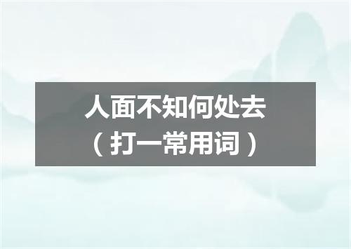 人面不知何处去（打一常用词）