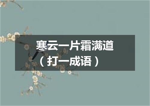 寒云一片霜满道（打一成语）