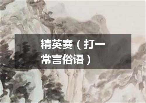 精英赛（打一常言俗语）