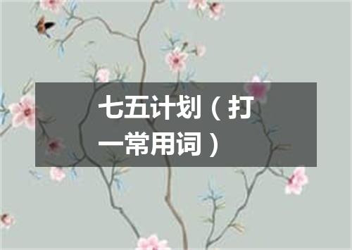 七五计划（打一常用词）