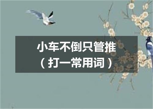 小车不倒只管推（打一常用词）