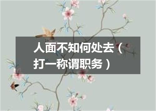 人面不知何处去（打一称谓职务）