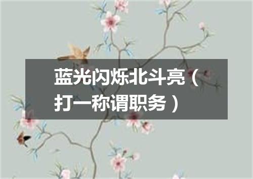 蓝光闪烁北斗亮（打一称谓职务）