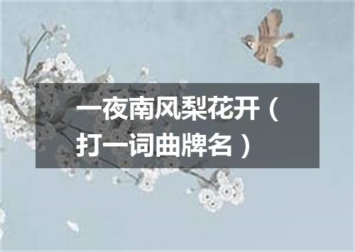 一夜南风梨花开（打一词曲牌名）