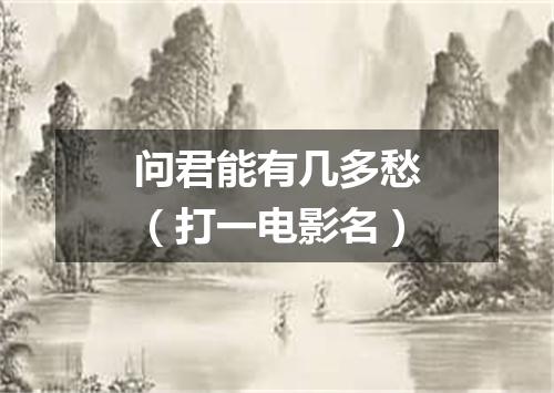 问君能有几多愁（打一电影名）