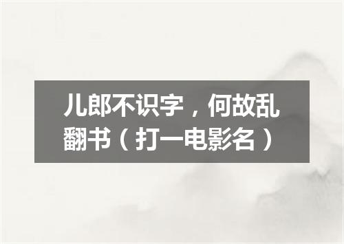 儿郎不识字，何故乱翻书（打一电影名）